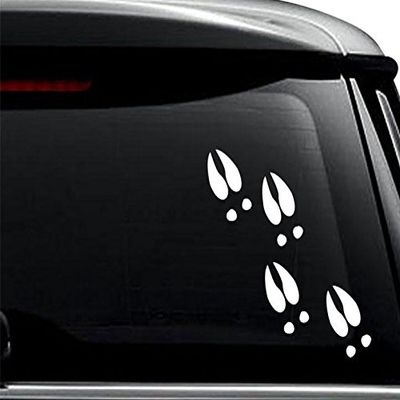 Deer Buck Print Track Decal Sticker for Use On Laptop, Helmet, Car, Truck, Motorcycle, Windows, Bumper, Wall, and Decor Size- [15 inch] / [38 cm] Tall/Color- Gloss White