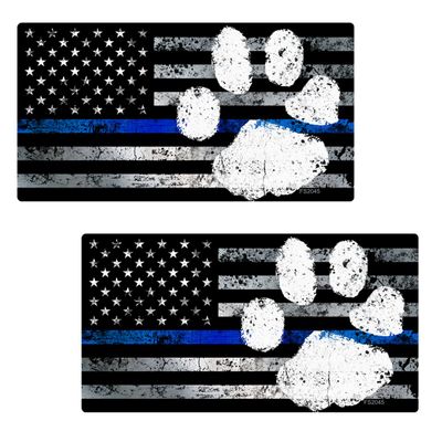 Thin Blue Line PAW Flag Sticker 2 Pack #FS2045