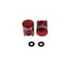 Race-Driven Piston Tire Valve Wheel Air Port Dust Cover Stem Cap Caps Kit - Red view 1