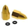 Race-Driven Bullet Tire Valve Cap Wheel Air Port Dust Cover Stem Caps Kit - Gold view 1