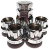 Coyote - 4 Chrome Open END Bulge 9/16 Wheel Rim Acorn Locking Lug Nuts Locks and 1 Key view 1