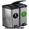 Recyle Trash Symbol Set (2 pcs) Style3 Decal Sticker for Trash Can Bin Car Truck Window Bumper Wall Size- [6 inch/15 cm] Tall/Color- Green Recycle/Black Trash view 2
