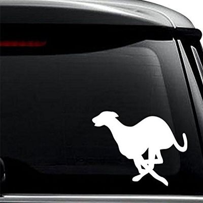 Greyhound Running Dog Pet Decal Sticker For Use On Laptop, Helmet, Car, Truck, Motorcycle, Windows, Bumper, Wall, and Decor Size- [10 inch]/[25 cm] Wide/Color- Matte Black