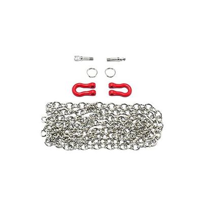 R/C Scale Accessories : Simulation Metal Towing Rings With Chain For 1:10 Crawlers - 1 Set Silver