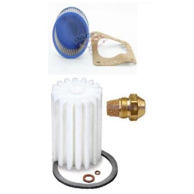Oil Burner Tune Up Kit 1.00 Gallon 80 Solid Nozzle, White Micro Flow Oil Filter and"A" Pump Screen