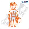 Eyecandy Decals Stick Family Man Electrician 5" Orange Decal Sticker view 1