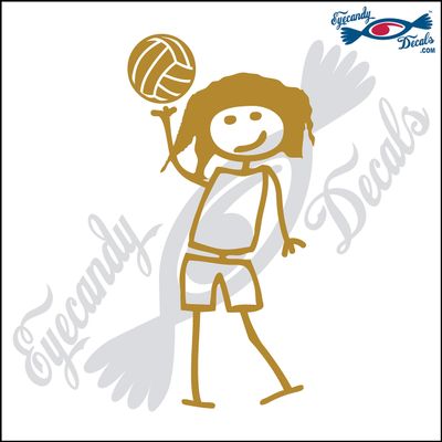 Eyecandy Decals Stick Family Teen Girl Wearing Shorts 4.5" Gold Decal Sticker