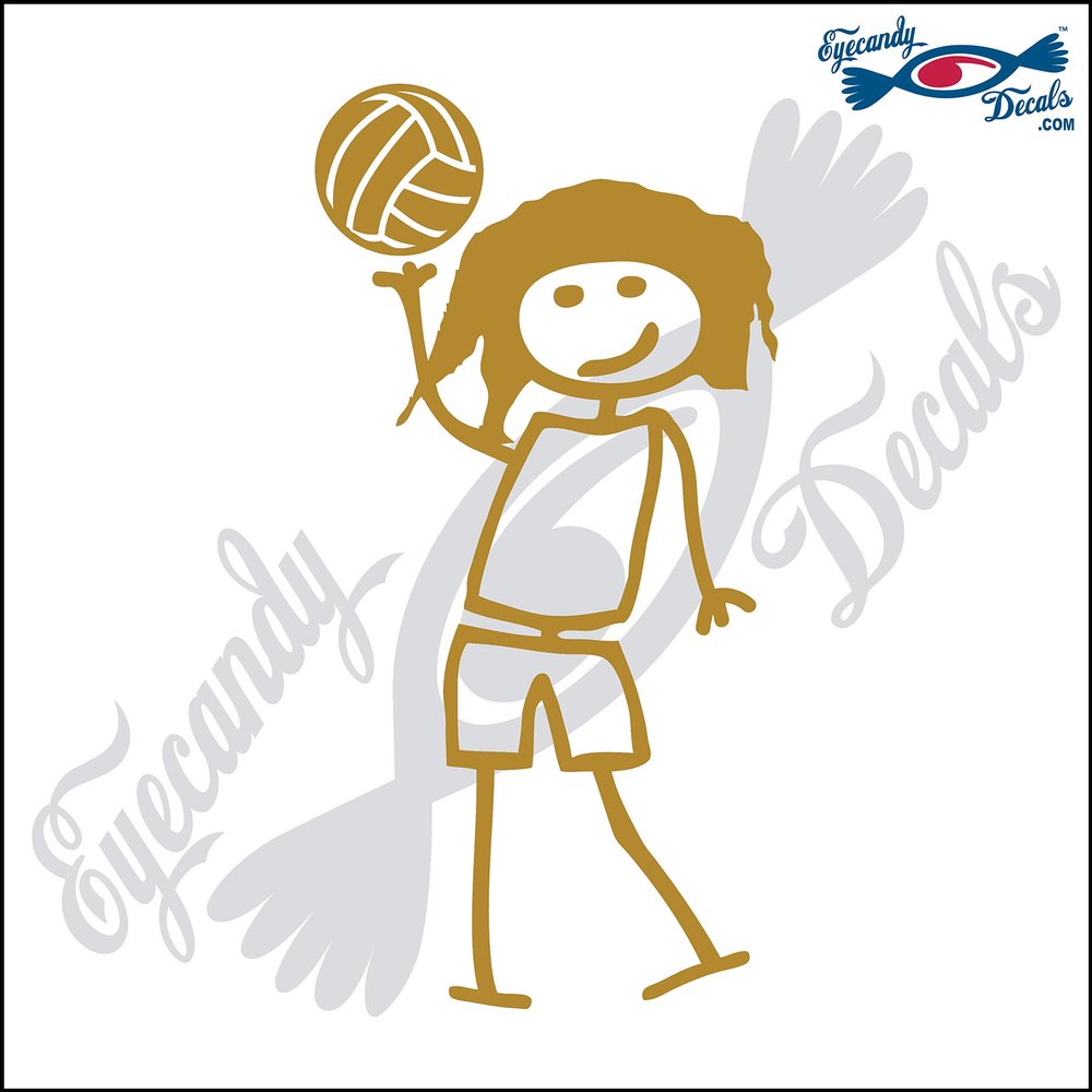 Eyecandy Decals Stick Family Teen Girl Wearing Shorts 4.5" Gold Decal Sticker