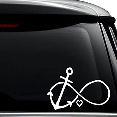 Sailor Forever Love Sailing Anchor Decal Sticker For Use On Laptop, Helmet, Car, Truck, Motorcycle, Windows, Bumper, Wall, and Decor Size- [20 inch] / [50 cm] Wide / Color- Matte White