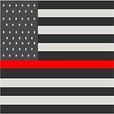 Thin Red Line American Subdued Flag Decal USA Firefighter Vinyl Sticker (RH) VAR