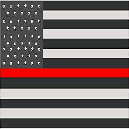 Thin Red Line American Subdued Flag Decal USA Firefighter Vinyl Sticker (RH) VAR