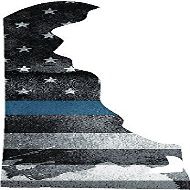 LPF USA 5" DE Delaware State Thin Blue Line Tattered American Flag Police Sticker Law