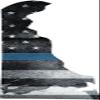 LPF USA 5" DE Delaware State Thin Blue Line Tattered American Flag Police Sticker Law view 1