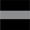 LPF USA 1-6" Black with Thin Silver Line Flag Decal Guard Corrections Sticker R view 1