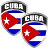 2-4" Cuba Cuban Flag Shield Decal Set Badge Vinyl Window Sticker view 1