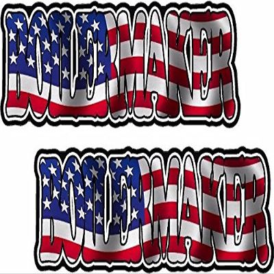 2-3" x 1" Boilermaker American Flag Decal USA US Vinyl Hard Hat Sticker Set