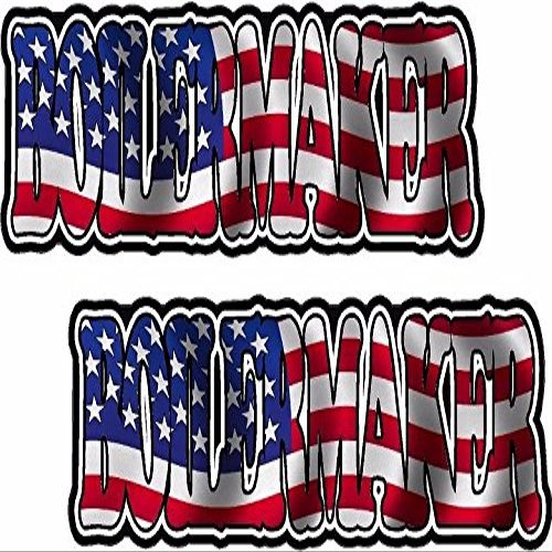 2-3" x 1" Boilermaker American Flag Decal USA US Vinyl Hard Hat Sticker Set