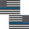 2-3" Thin Blue Line American US Subdued Flag Decal Set USA Police Sticker RL view 1