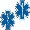 2-3" EMS Star of Life Blue Decal Set EMT Paramedic Rescue Window Sticker view 1
