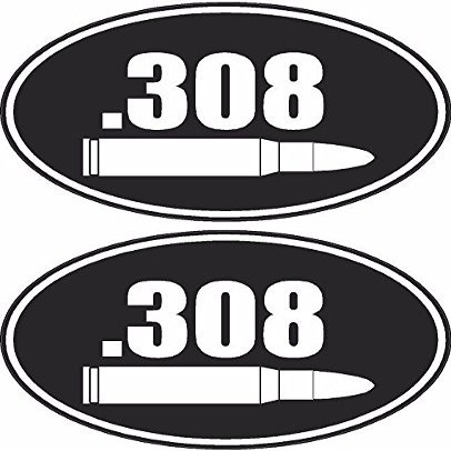 2-3" .308 Ammo Can Decal Oval Set Ammunition Box Gun Sticker 308