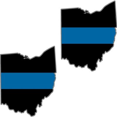 2-3" OH Ohio State Thin Blue Line Decal Set Police Sheriff Sticker