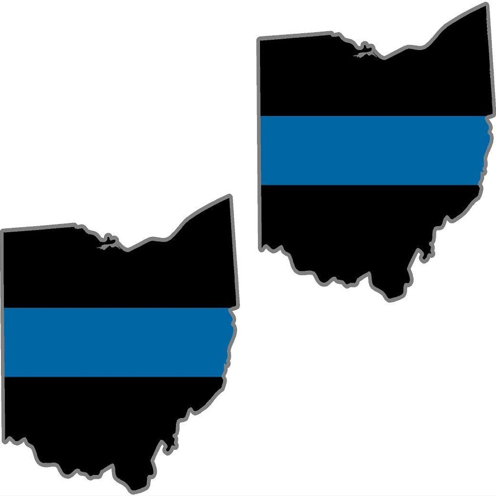 2-3" OH Ohio State Thin Blue Line Decal Set Police Sheriff Sticker