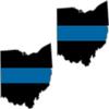 2-3" OH Ohio State Thin Blue Line Decal Set Police Sheriff Sticker view 1