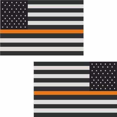 LPF USA 2-4" Thin Orange Line American Subdued Flag Decal Search Rescue SAR Sticker RL