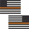 LPF USA 2-4" Thin Orange Line American Subdued Flag Decal Search Rescue SAR Sticker RL view 1