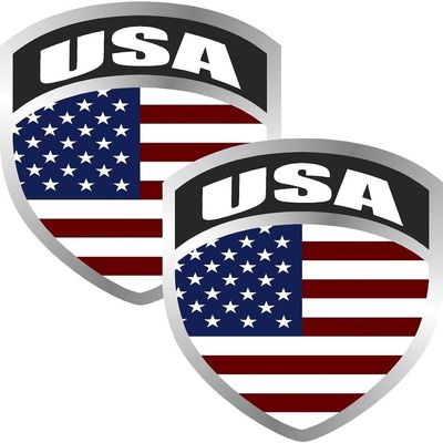 2-4" American US USA Flag United States Shield Decal Badge Window Sticker