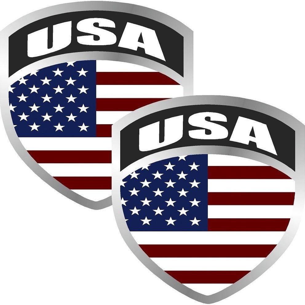 2-4" American US USA Flag United States Shield Decal Badge Window Sticker