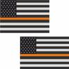 2-3" Thin Orange Line American Subdued Flag Decal Search Rescue SAR Sticker R view 1