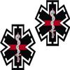 2-3" Tactical RED Star of Life Blue Decal EMS EMT Paramedic Sticker Decal view 1