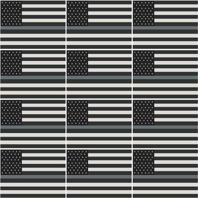 12-2" Thin Silver Line Subdued American Flag Decal Sticker Corrections Guard R