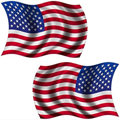 2-3" x 1.8" American US United States Flag Decal Waving Set USA Sticker car RL