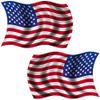 2-3" x 1.8" American US United States Flag Decal Waving Set USA Sticker car RL view 1