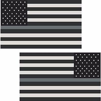 LPF USA 2-8" Thin Silver Line American Subdued Flag Decal Corrections Guard Sticker RL