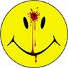 1-4" Smiley Face Dead Decal Head Shot Bullet Hole Guns Sticker Decal Blood view 1