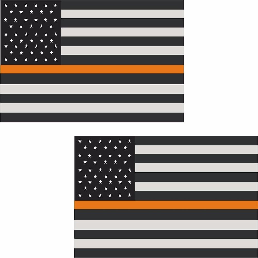 2-4" Thin Orange Line American Subdued Flag Decal Search Rescue SAR Sticker R