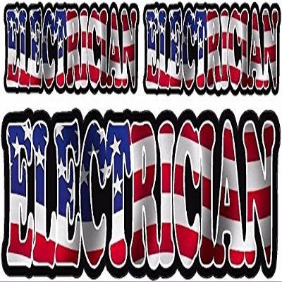 3 - Electrician American Flag Decal Pack USA United States Hard Hat Sticker 6"