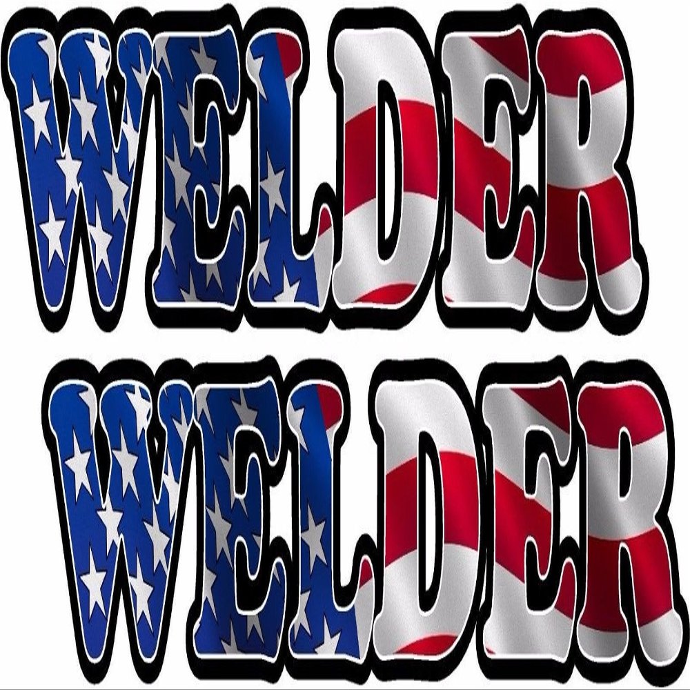 2-3" Welder American Flag Decal Set MIG TIG ARC Welding Helmet Sticker USA