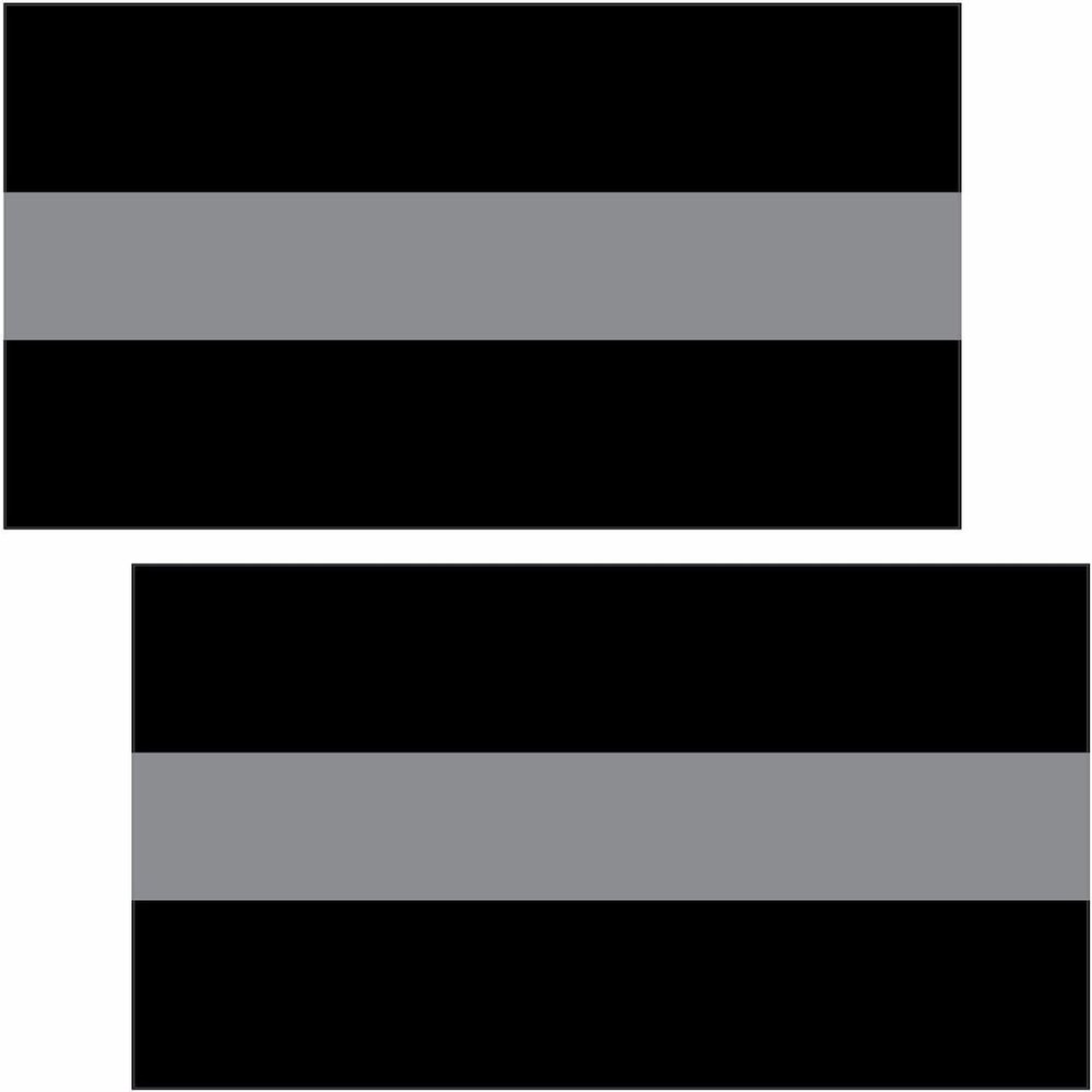 2-3" Black with Thin Silver Line Flag Decal Corrections Officer Guard Sticker