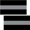 2-3" Black with Thin Silver Line Flag Decal Corrections Officer Guard Sticker view 1