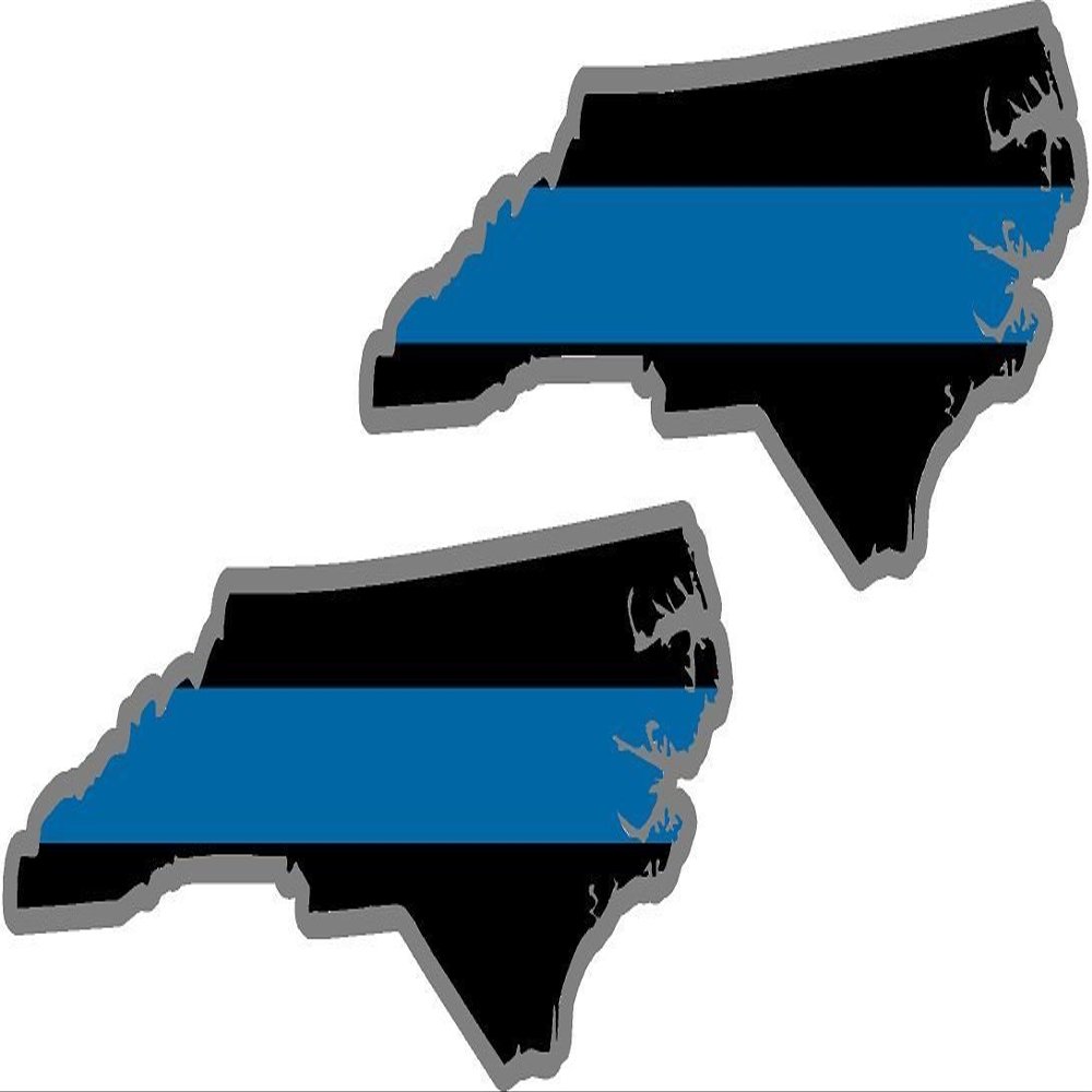 2-3" NC North Carolina State Thin Blue Line Decal Set Police Sheriff Sticker