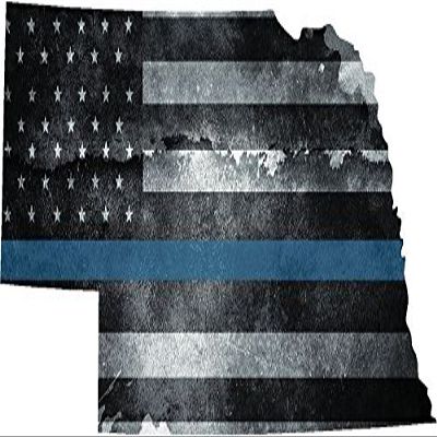 LPF USA 5" NE Nebraska State Thin Blue Line Tattered American Flag Police Sticker