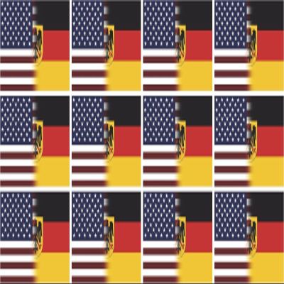 12-2" American German Flag Decal US USA Hard Hat Helmet Sticker R