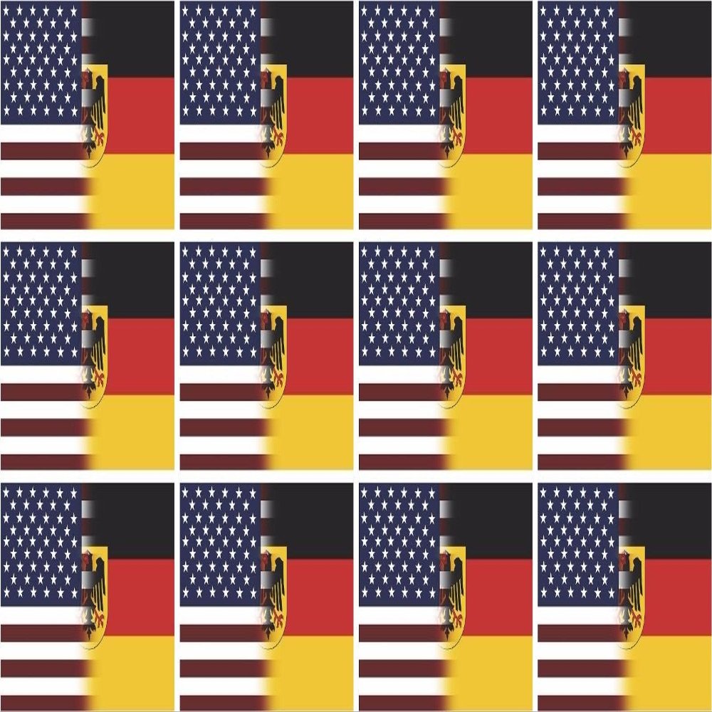 12-2" American German Flag Decal US USA Hard Hat Helmet Sticker R