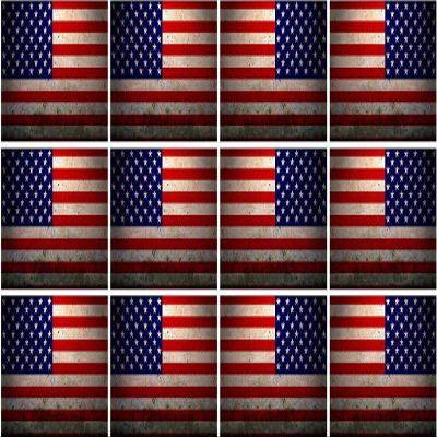 12-2" American Grunge Flag US USA United States Hard Hat Helmet Sticker RH LH