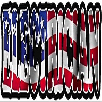 3" Electrician American Waving Wavy Flag US USA Hard Hat Decal Sticker