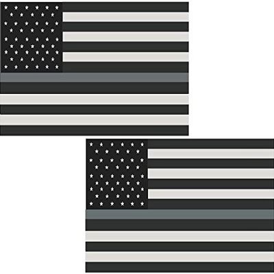 2-3" Thin Silver Line American Subdued Flag Decal Corrections Officer Sticker